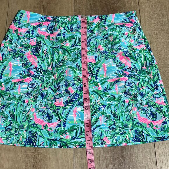 Lilly Pulitzer Maryana Skort 10 Leaves Female Golfer Clubs Green Bright Pink - Picture 9 of 12
